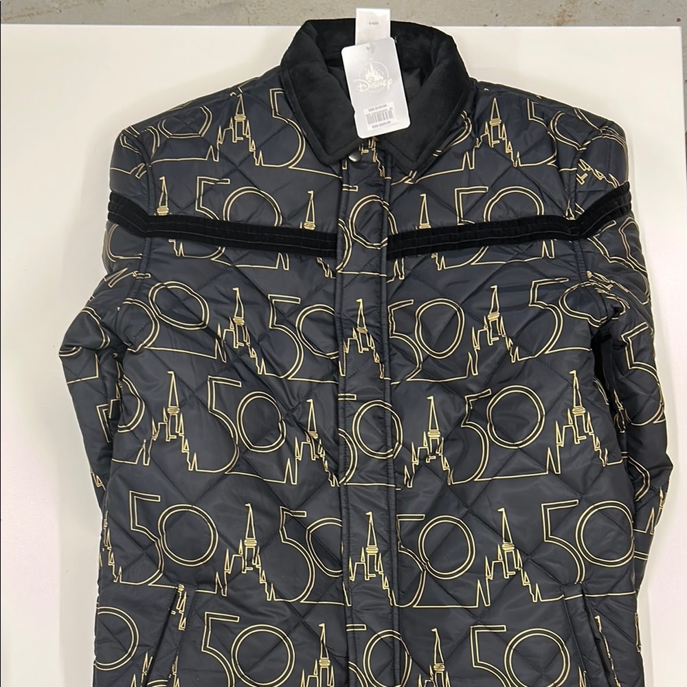 Disney World 50th Black & Gold Patterned 50th Jacket- brand new